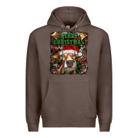 Coffee merry christmas heifer with cowbells Premium Hoodie - RanaPortraitStore