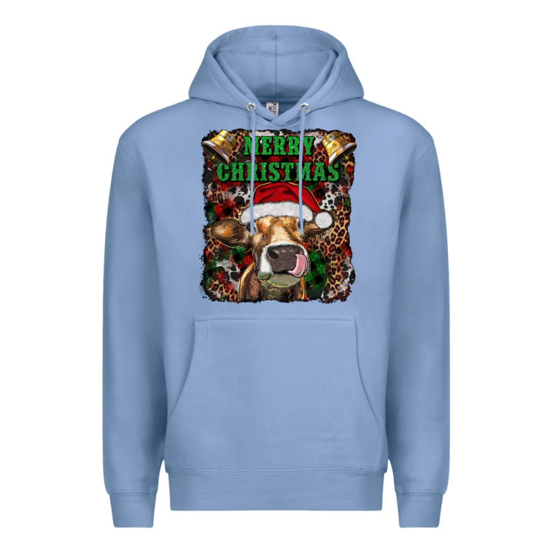 Merry Christmas Heifer With Cowbells Premium Hoodie by RanaPortraitStore | Teevron