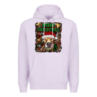 Lilac merry christmas heifer with cowbells Premium Hoodie - RanaPortraitStore