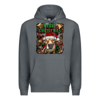 Rock merry christmas heifer with cowbells Premium Hoodie - RanaPortraitStore