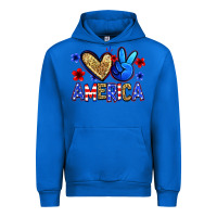 Cobalt peace love america Urban Hoodie - Zillion Design Studio