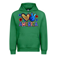 Emerald peace love america Urban Hoodie - Zillion Design Studio