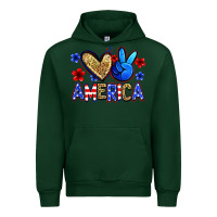Forest Green peace love america Urban Hoodie - Zillion Design Studio