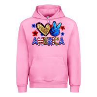 Fuchsia Pink peace love america Urban Hoodie - Zillion Design Studio
