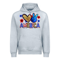 Heather Grey peace love america Urban Hoodie - Zillion Design Studio