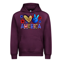 Mauve Wine peace love america Urban Hoodie - Zillion Design Studio