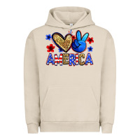 Pigment French Oak peace love america Urban Hoodie - Zillion Design Studio