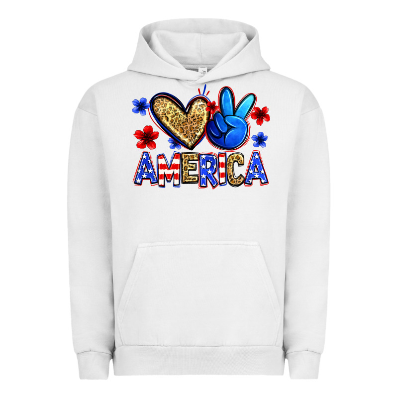 Peace Love America Urban Hoodie by Zillion Design Studio | Teevron