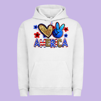 Peace Love America Urban Hoodie Designed By Zillion Design Studio