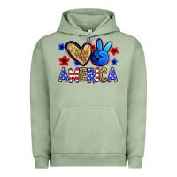 Pigment Oil Green peace love america Urban Hoodie - Zillion Design Studio