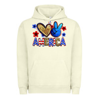 Pigment Pistachio peace love america Urban Hoodie - Zillion Design Studio