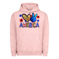 Pigment Salmon peace love america Urban Hoodie - Zillion Design Studio