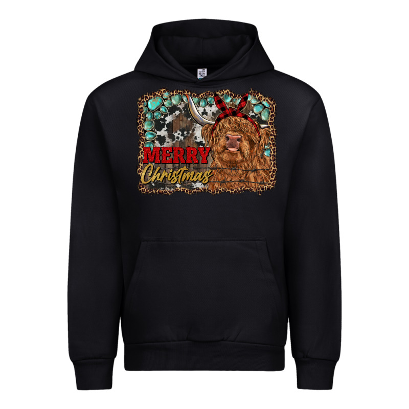 Merry Christmas Highland Cow Urban Hoodie by RanaPortraitStore | Teevron