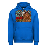 Cobalt merry christmas highland cow Urban Hoodie - RanaPortraitStore