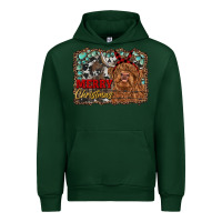 Forest Green merry christmas highland cow Urban Hoodie - RanaPortraitStore