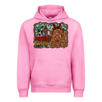 Fuchsia Pink merry christmas highland cow Urban Hoodie - RanaPortraitStore