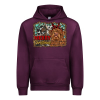 Mauve Wine merry christmas highland cow Urban Hoodie - RanaPortraitStore