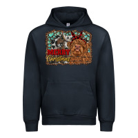 Navy merry christmas highland cow Urban Hoodie - RanaPortraitStore