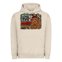 Pigment French Oak merry christmas highland cow Urban Hoodie - RanaPortraitStore