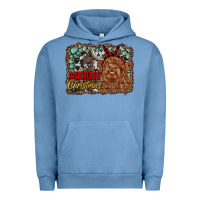 Pigment Pebble Blue merry christmas highland cow Urban Hoodie - RanaPortraitStore