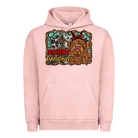 Pigment Salmon merry christmas highland cow Urban Hoodie - RanaPortraitStore