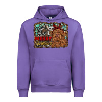 Tulip merry christmas highland cow Urban Hoodie - RanaPortraitStore