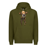 Army Green heifer cow Premium Hoodie - RanaPortraitStore