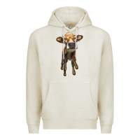 Oatmeal Heather heifer cow Premium Hoodie - RanaPortraitStore