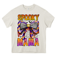 Cream Spooky Mama Heavy Core Tee - CowhideDigitalArt