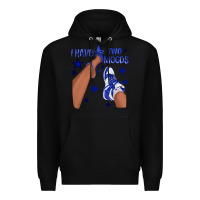 Black I Have Two Moods Royal Blue Sneakers Afro Girl Premium Hoodie - texasbilliewilder