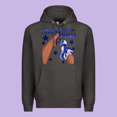 I Have Two Moods Royal Blue Sneakers Afro Girl Premium Hoodie Designed By Texasbilliewilder