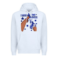 White I Have Two Moods Royal Blue Sneakers Afro Girl Premium Hoodie - texasbilliewilder