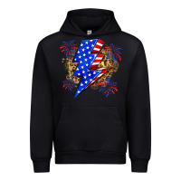 Black American lightning bolt Urban Hoodie - Zillion Design Studio