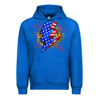 Cobalt American lightning bolt Urban Hoodie - Zillion Design Studio