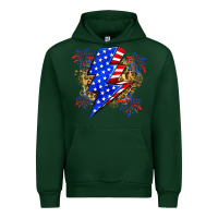 Forest Green American lightning bolt Urban Hoodie - Zillion Design Studio