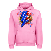 Fuchsia Pink American lightning bolt Urban Hoodie - Zillion Design Studio