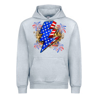 Heather Grey American lightning bolt Urban Hoodie - Zillion Design Studio