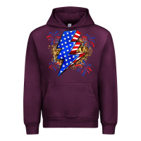 Mauve Wine American lightning bolt Urban Hoodie - Zillion Design Studio