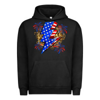 Pigment Black American lightning bolt Urban Hoodie - Zillion Design Studio