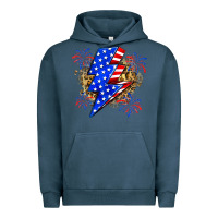 Pigment Midnight Navy American lightning bolt Urban Hoodie - Zillion Design Studio