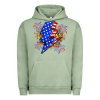 Pigment Oil Green American lightning bolt Urban Hoodie - Zillion Design Studio