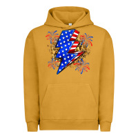 Pigment Peanut Butter American lightning bolt Urban Hoodie - Zillion Design Studio