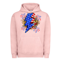 Pigment Salmon American lightning bolt Urban Hoodie - Zillion Design Studio