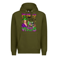 Army Green drink up witches Premium Hoodie - Zillion Design Studio
