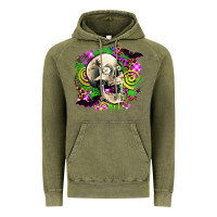 Vintage Olive halloween skull Vintage Hoodie - AdoDesignShop