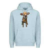 Blue Mist heifer cow with cow bell Premium Hoodie - RanaPortraitStore