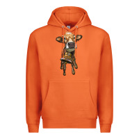 Carrot heifer cow with cow bell Premium Hoodie - RanaPortraitStore