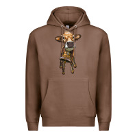 Chestnut heifer cow with cow bell Premium Hoodie - RanaPortraitStore