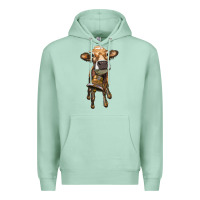 Seafoam heifer cow with cow bell Premium Hoodie - RanaPortraitStore