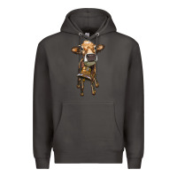 Smoke heifer cow with cow bell Premium Hoodie - RanaPortraitStore